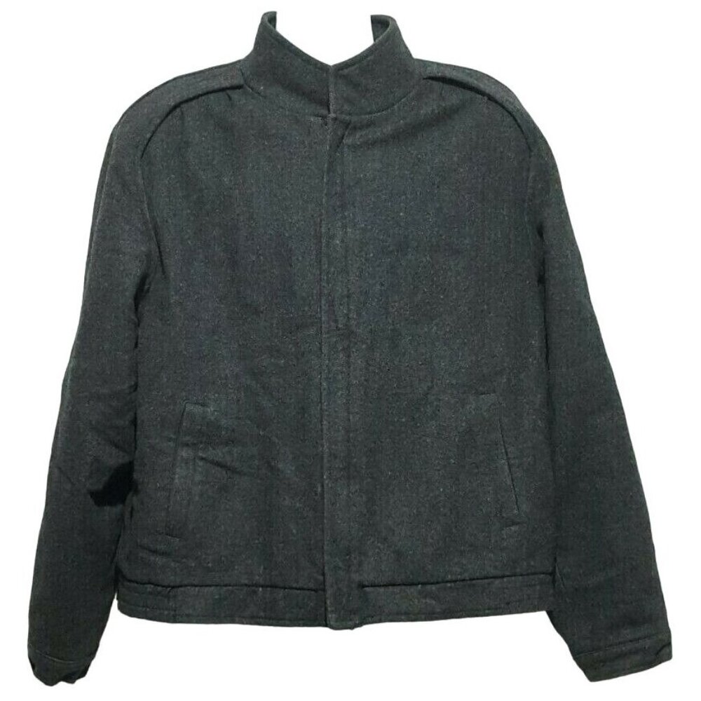 Grizzly Mens Wool‎ Blend Jacket L Charcoal Gray Coat